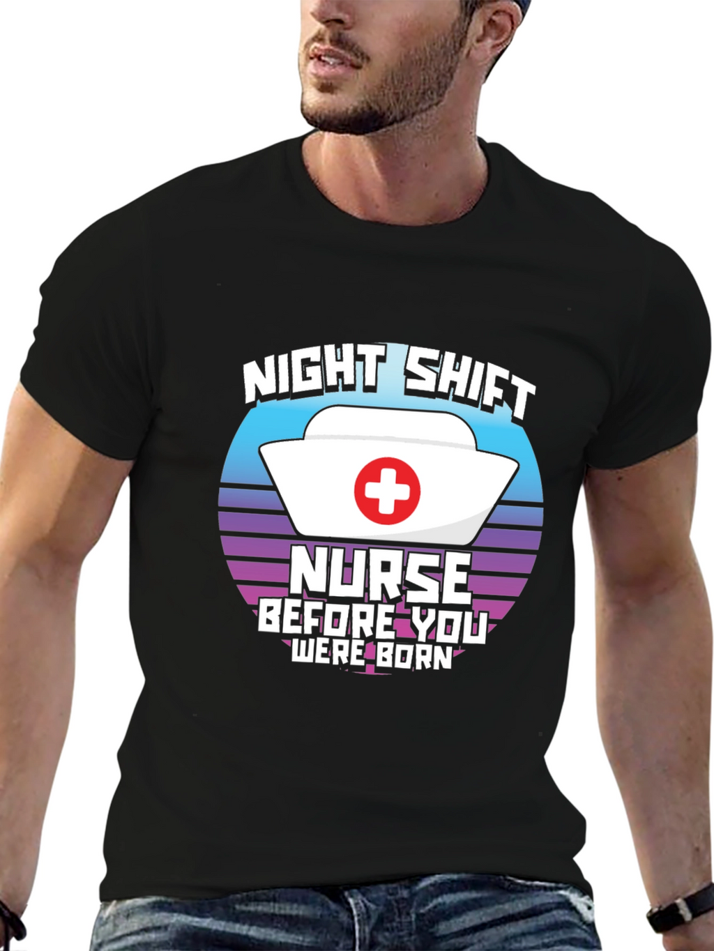 Night Shift Nurse T-Shirt Retro Design