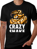 Crazy Snake Graphic T-Shirt - Black