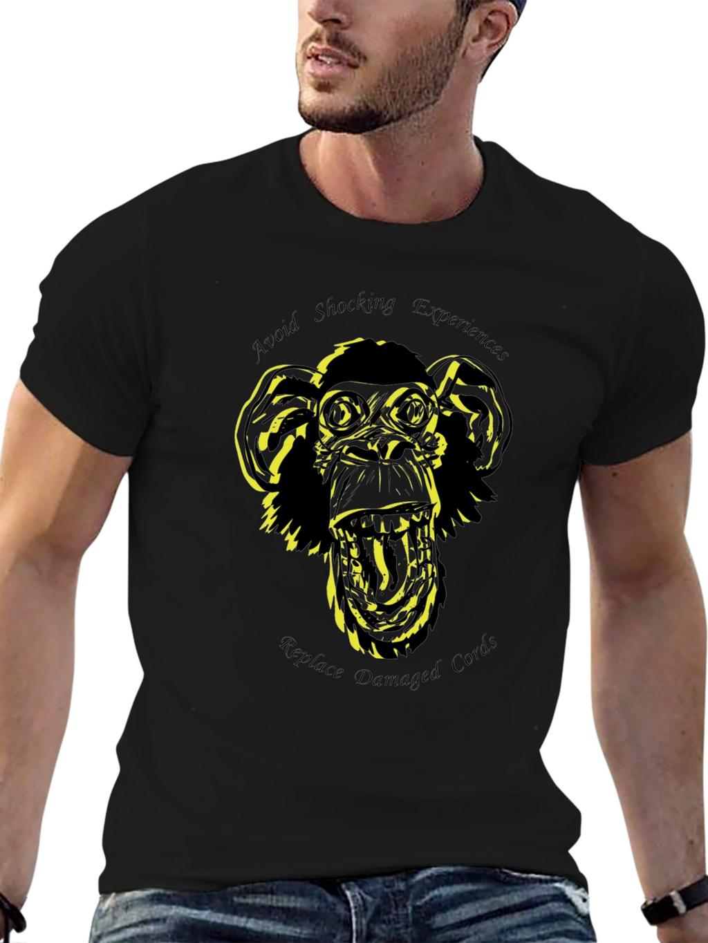 Shocking Experiences Monkey Graphic T-Shirt