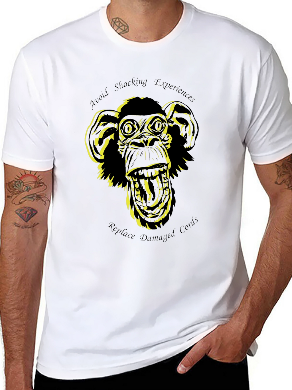 Shocking Experiences Monkey Graphic T-Shirt