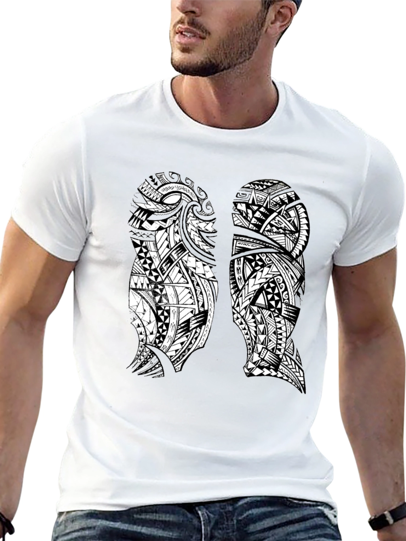 Tribal Lungs Graphic T-Shirt - Black