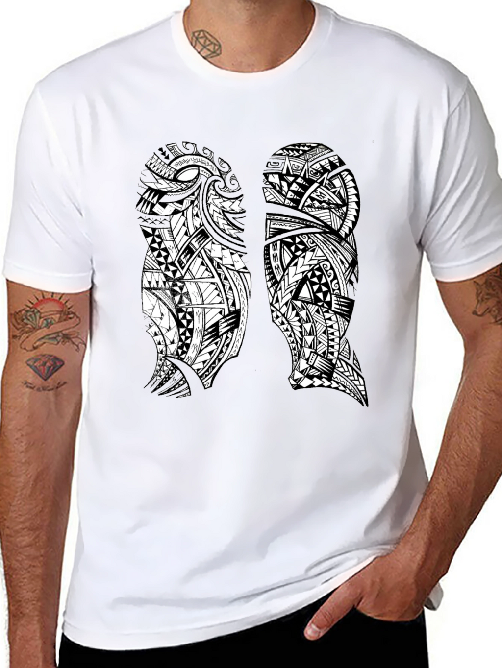 Tribal Lungs Graphic T-Shirt - Black