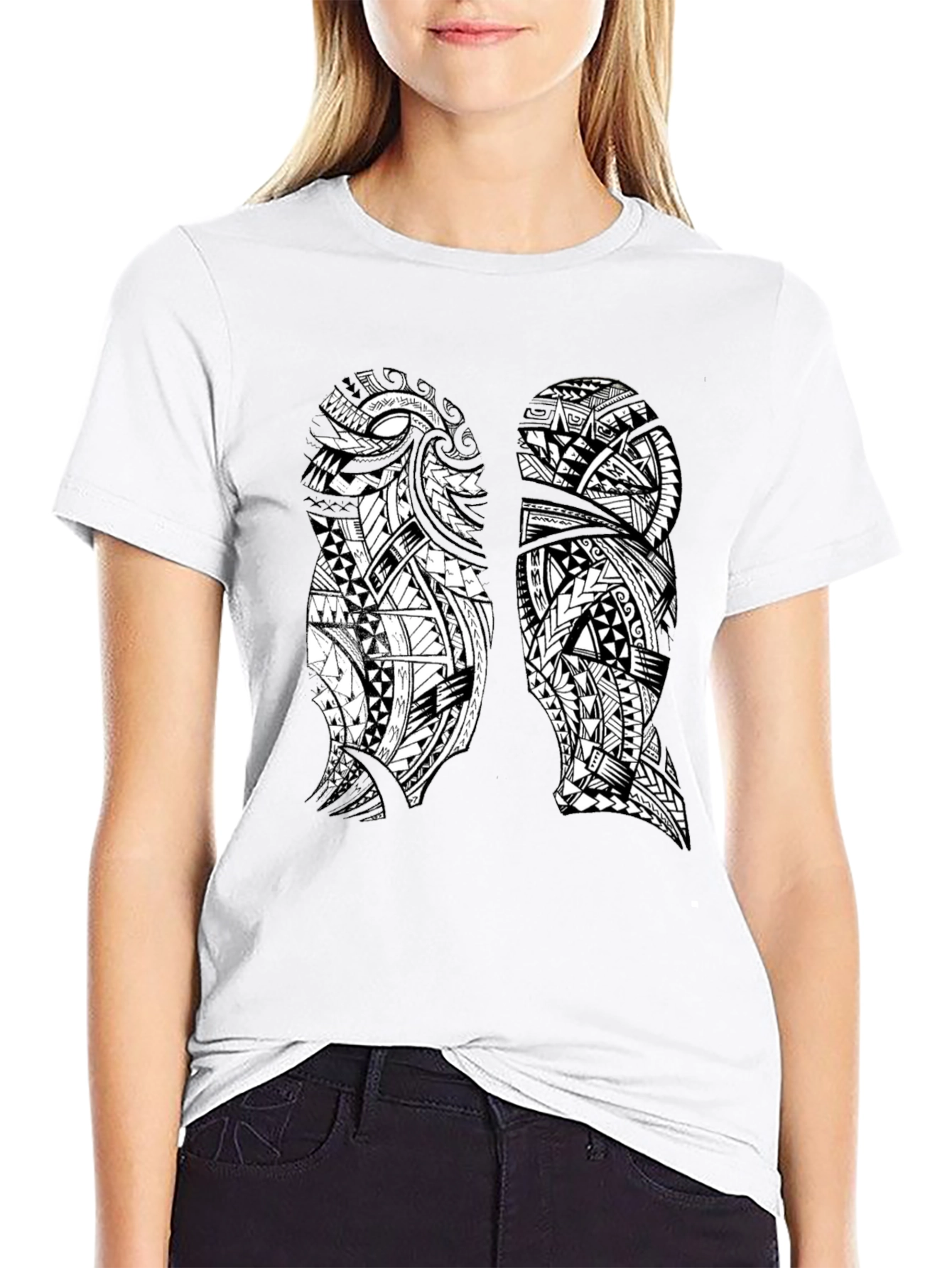 Tribal Lungs Graphic T-Shirt - Black