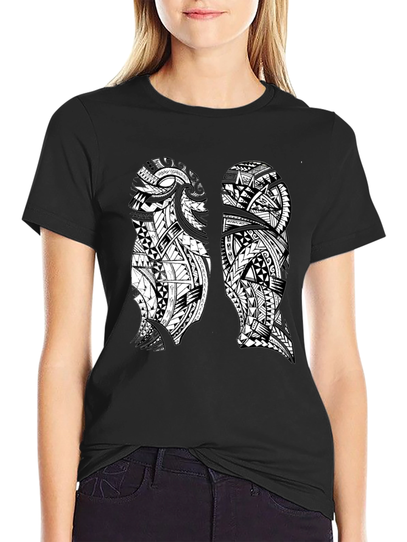 Tribal Lungs Graphic T-Shirt - Black