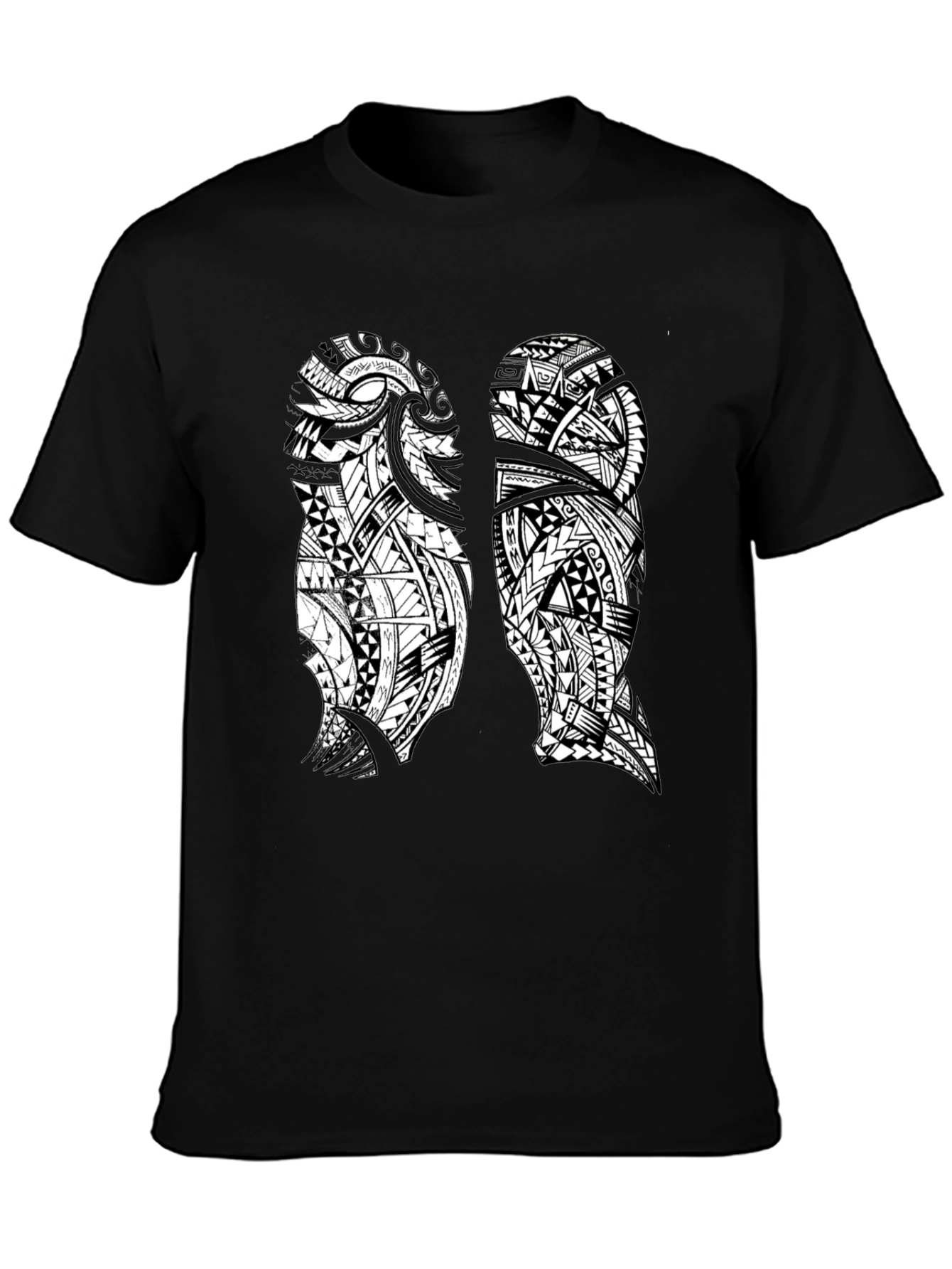Tribal Lungs Graphic T-Shirt - Black