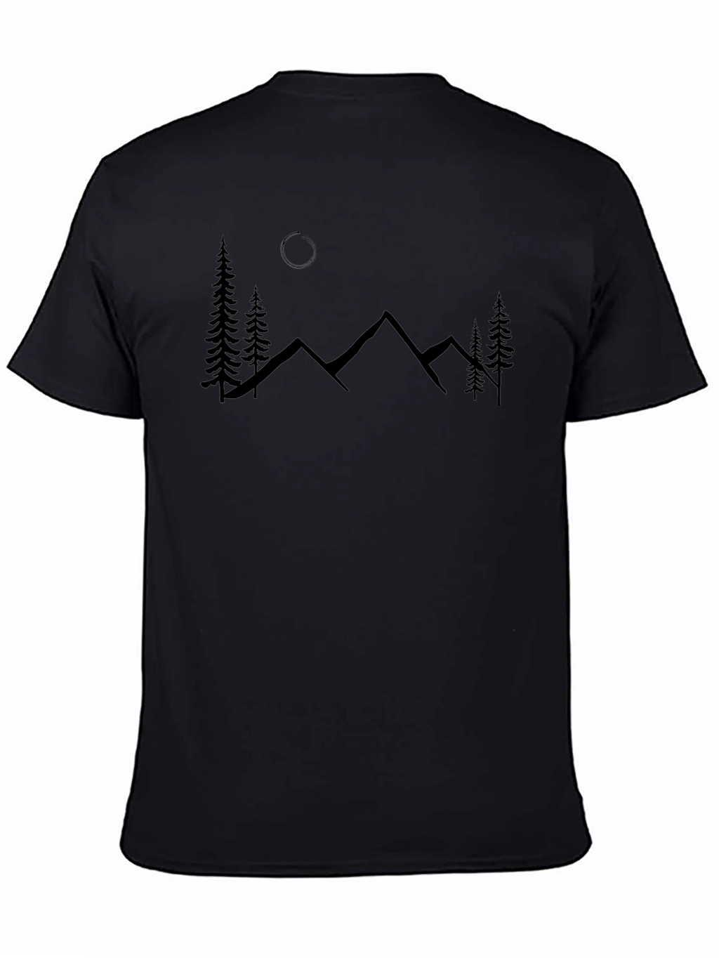 Mountain Scene Graphic Tee - Black
