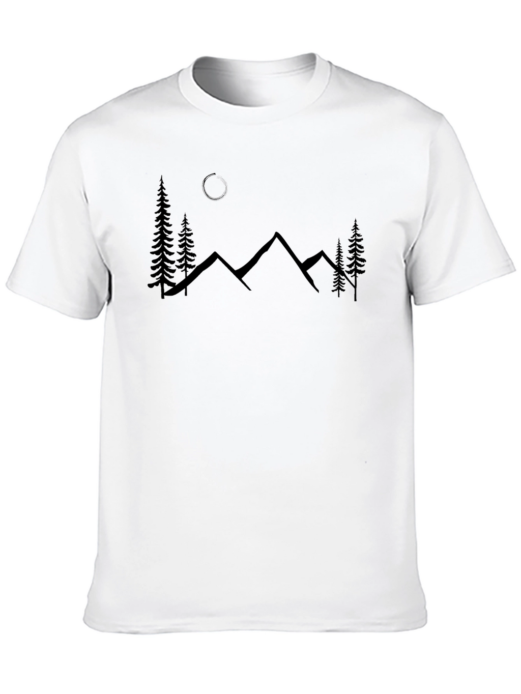 Mountain Scene Graphic Tee - Black
