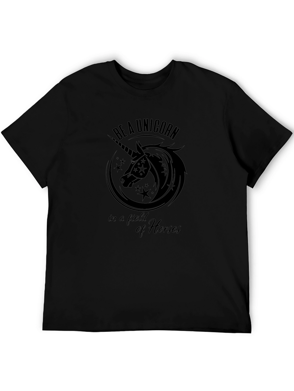 Be A Unicorn Black Graphic T-Shirt