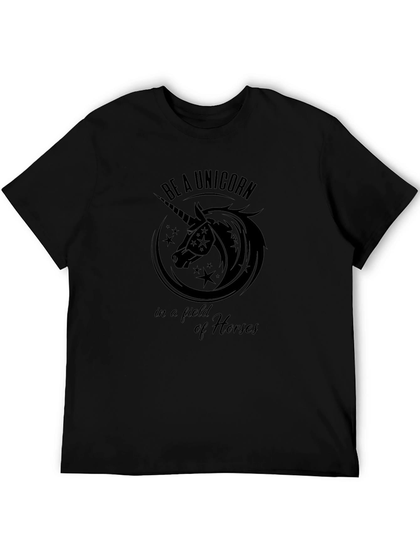 Be A Unicorn Black Graphic T-Shirt