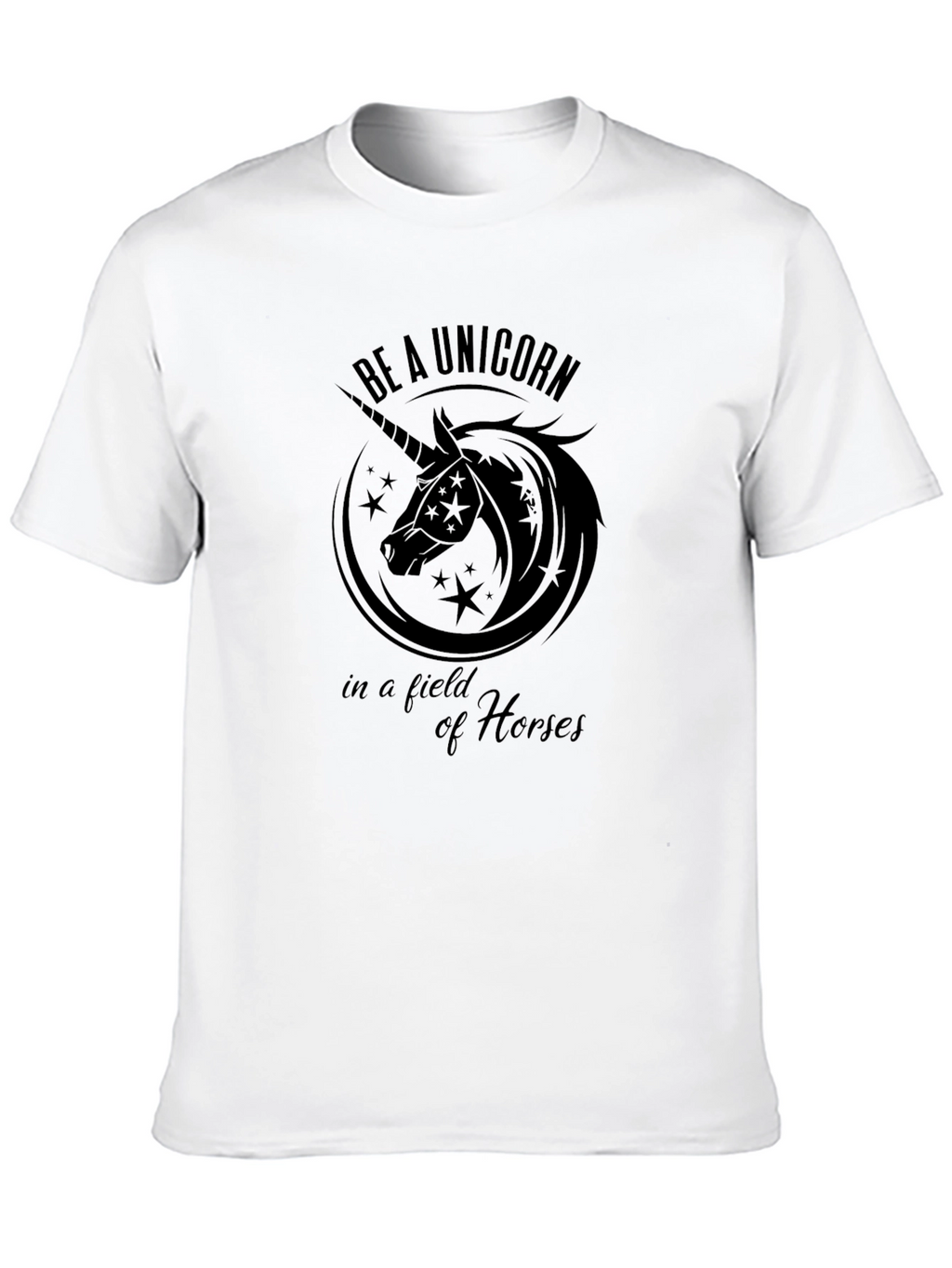Be A Unicorn Black Graphic T-Shirt