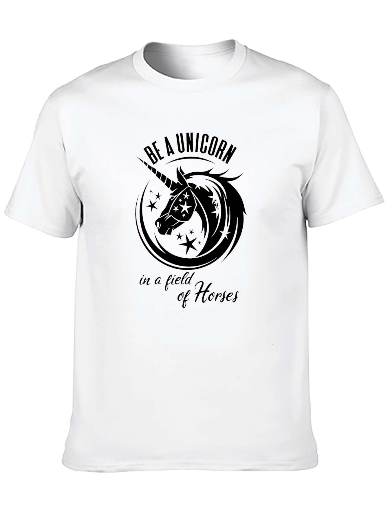 Be A Unicorn Black Graphic T-Shirt