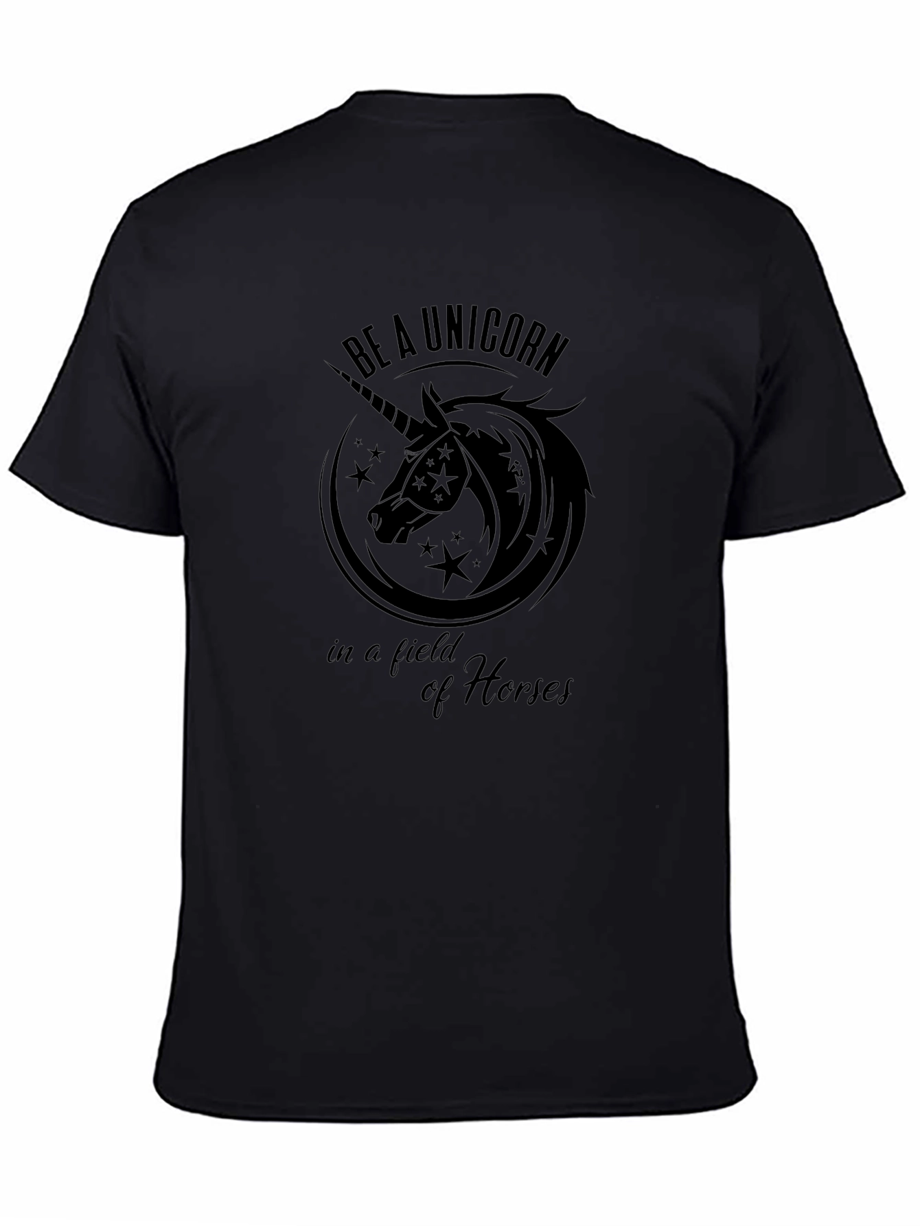 Be A Unicorn Black Graphic T-Shirt