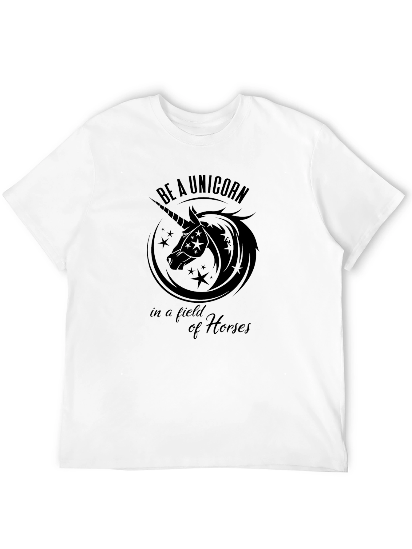 Be A Unicorn Black Graphic T-Shirt