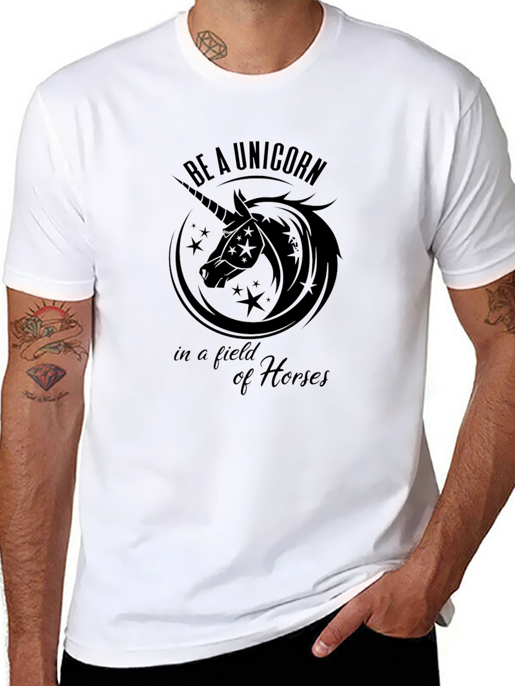 Be A Unicorn Black Graphic T-Shirt