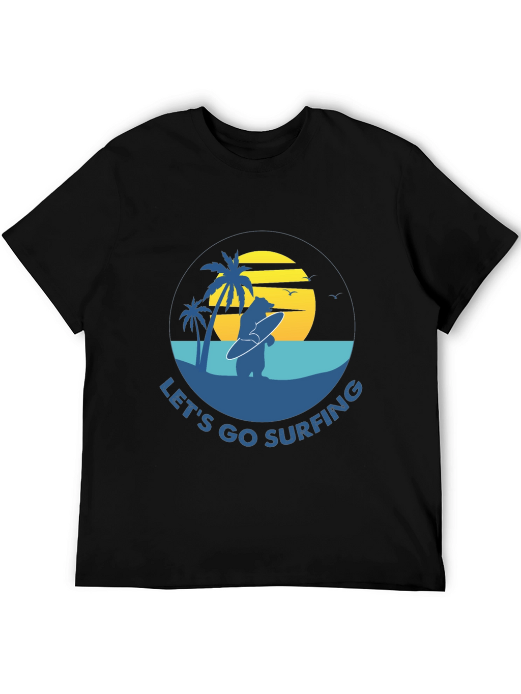 Lets Go Surfing T-Shirt - Bear Graphic Tee