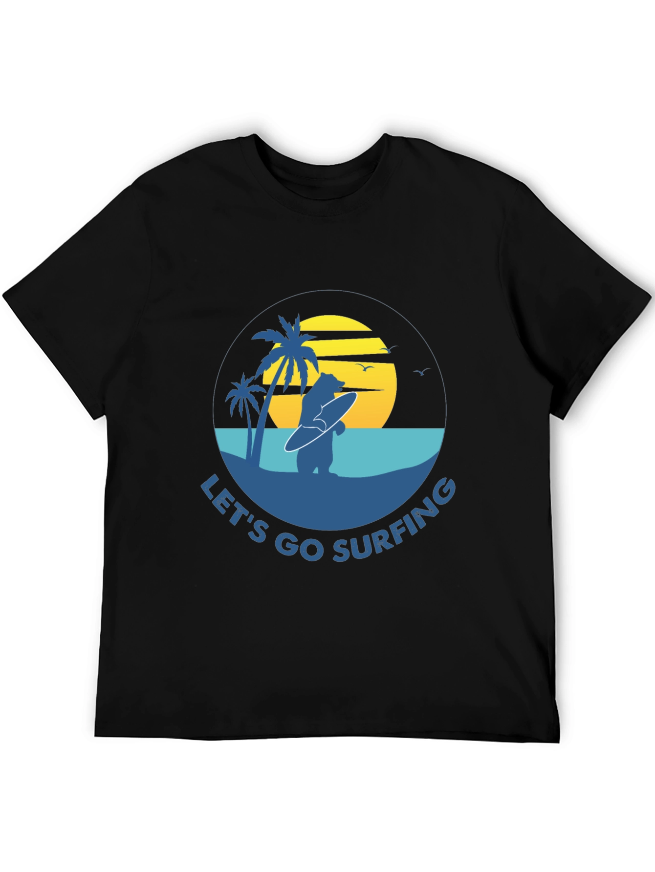 Lets Go Surfing T-Shirt - Bear Graphic Tee
