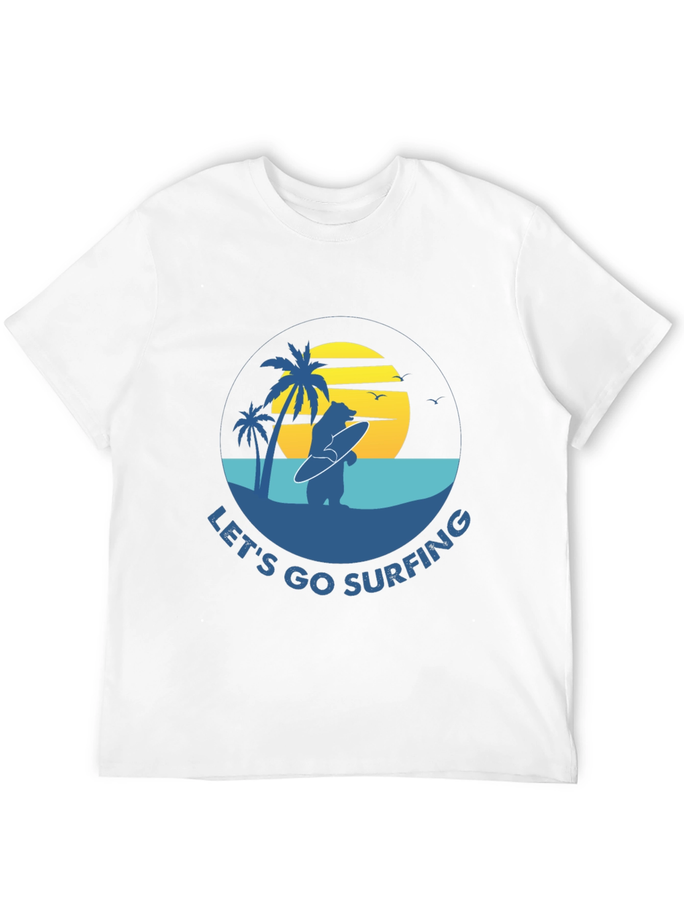 Lets Go Surfing T-Shirt - Bear Graphic Tee