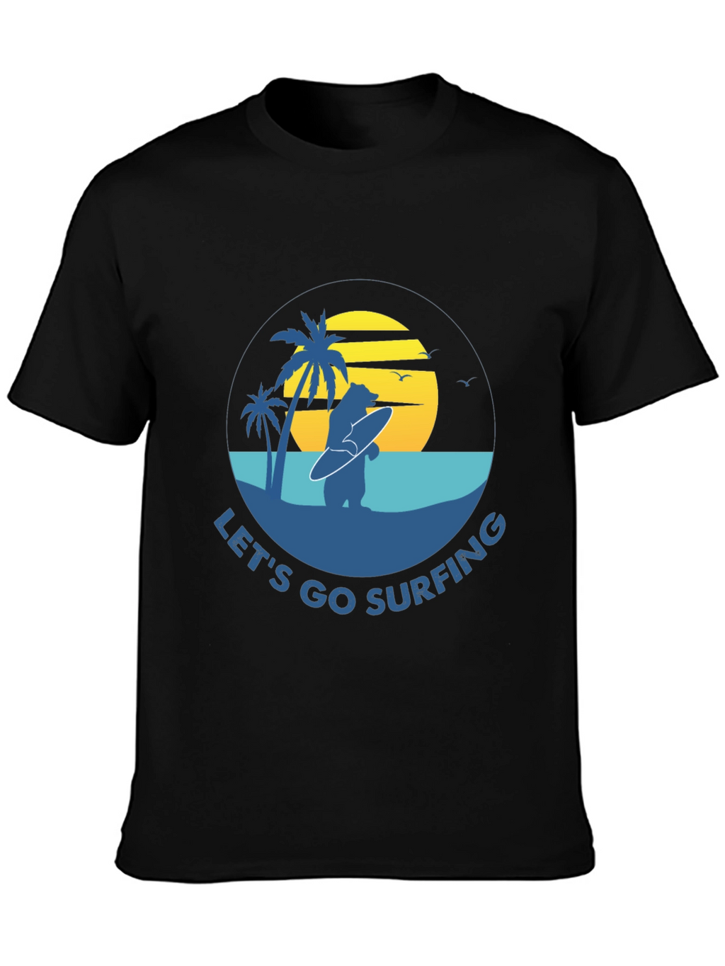 Lets Go Surfing T-Shirt - Bear Graphic Tee