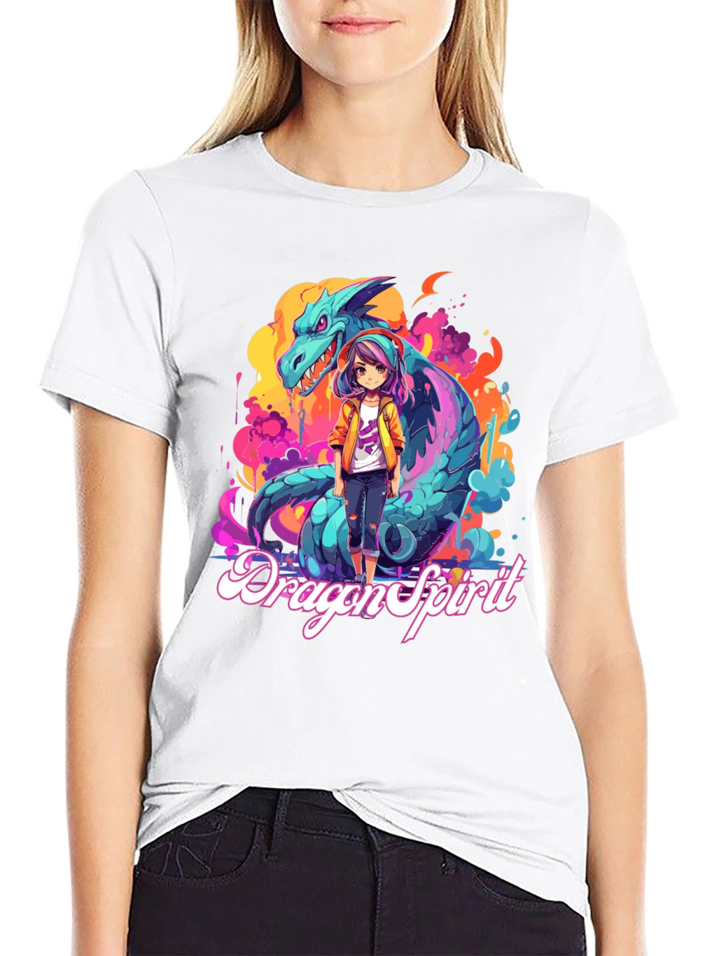 Dragon Spirit Graphic Tee - Anime Style