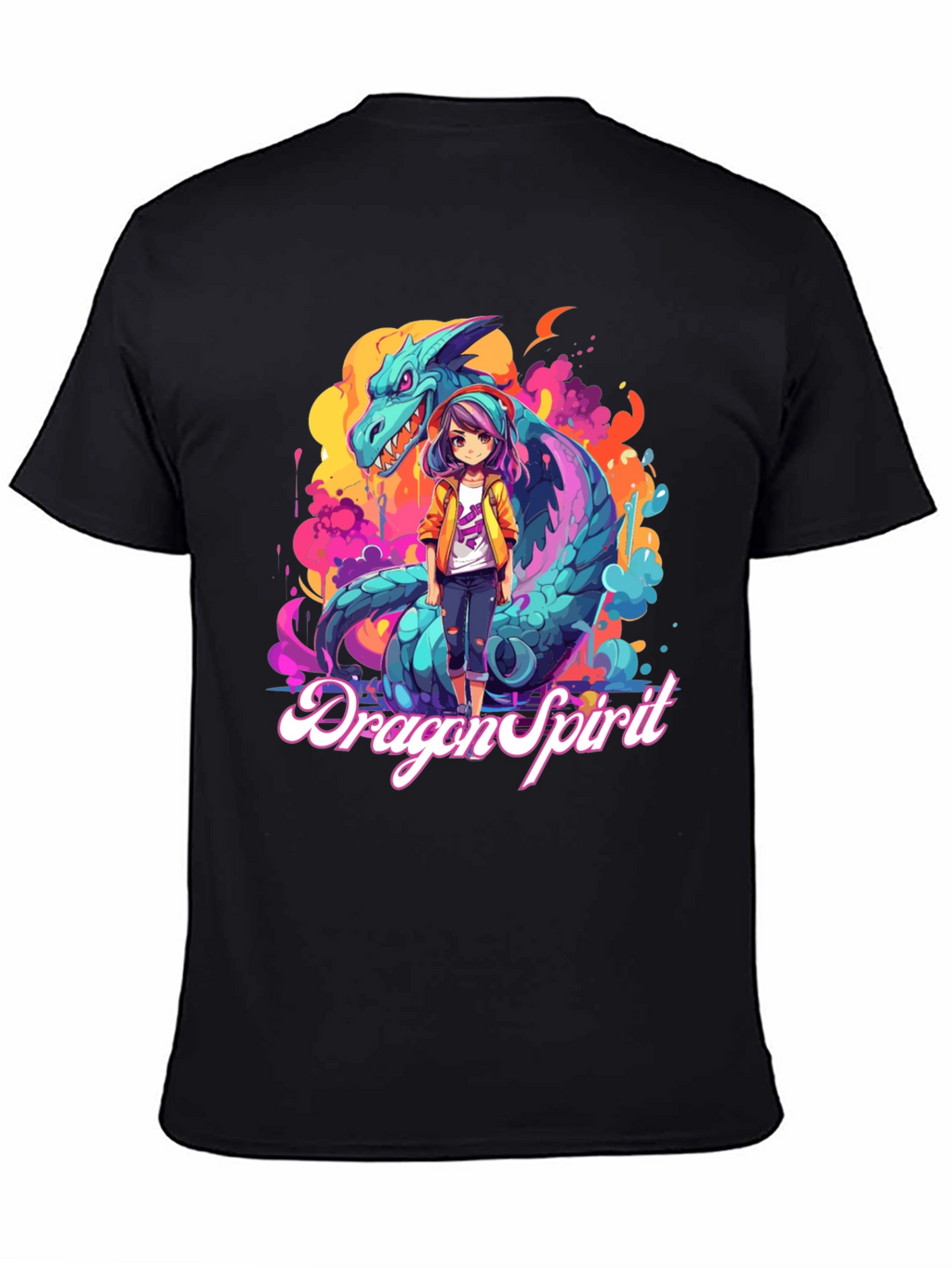 Dragon Spirit Graphic Tee - Anime Style