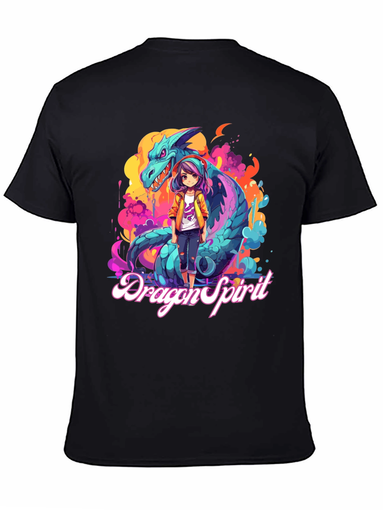 Dragon Spirit Graphic Tee - Anime Style