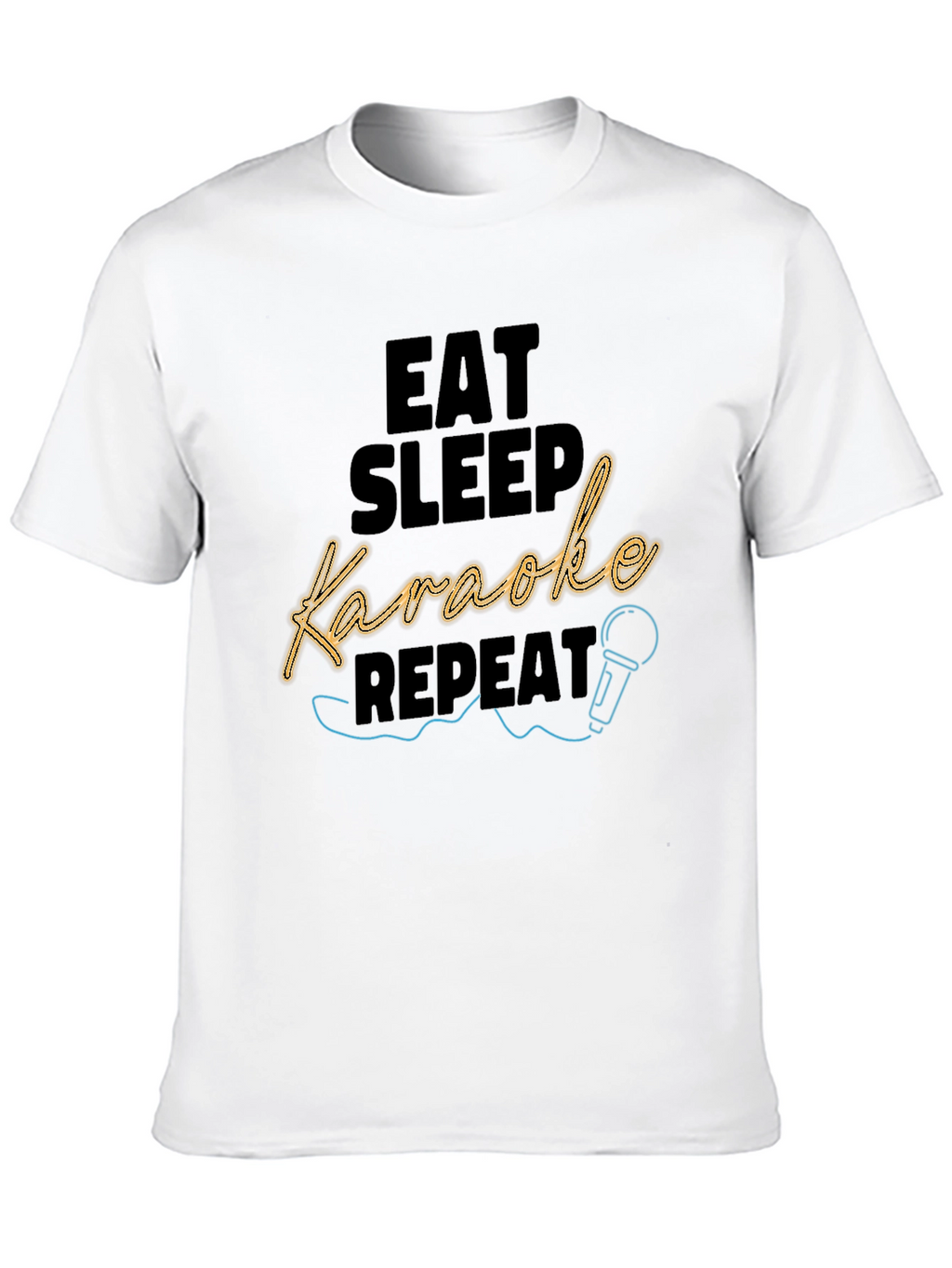 Eat Sleep Karaoke Repeat Black T-Shirt