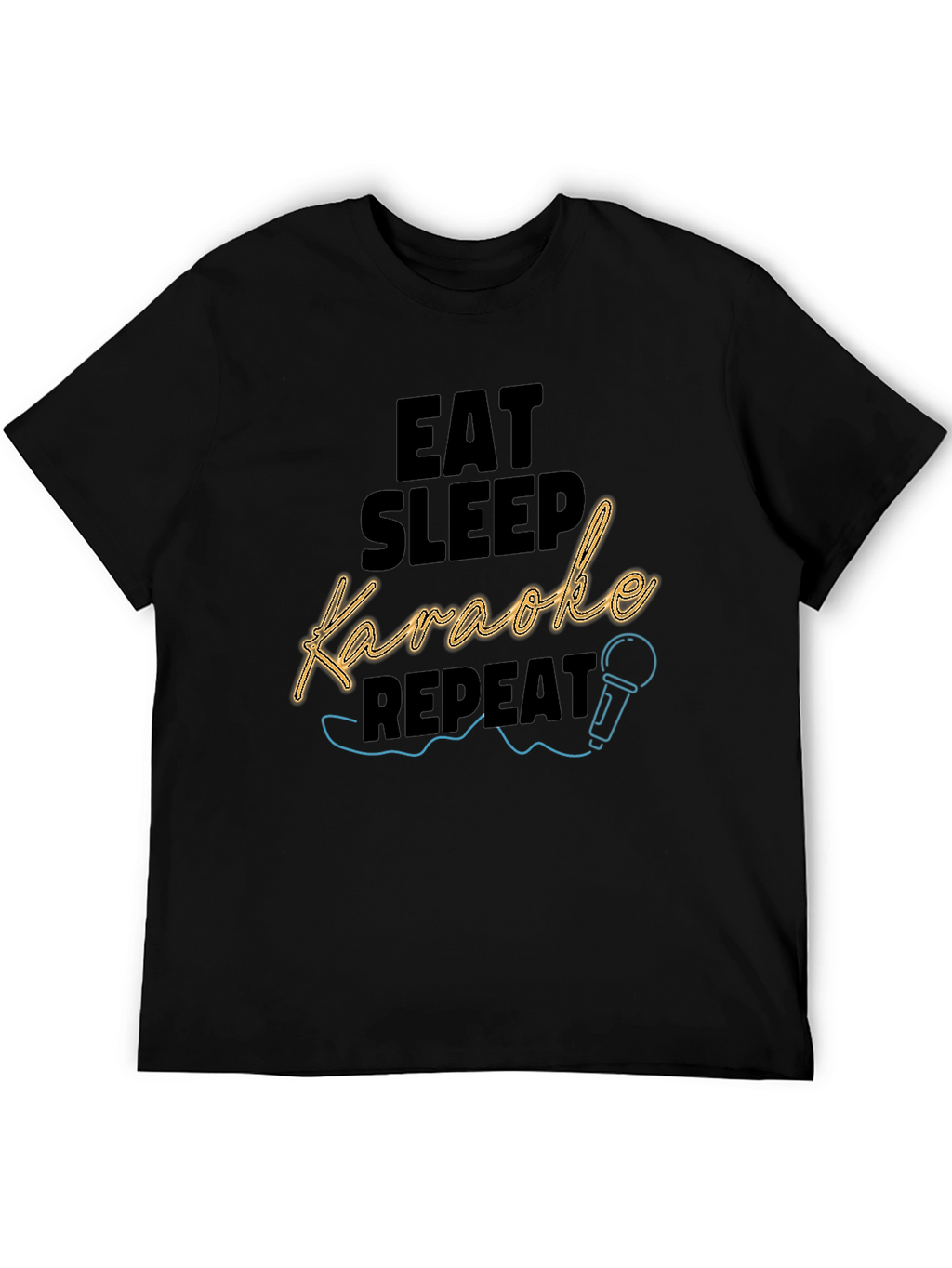 Eat Sleep Karaoke Repeat Black T-Shirt