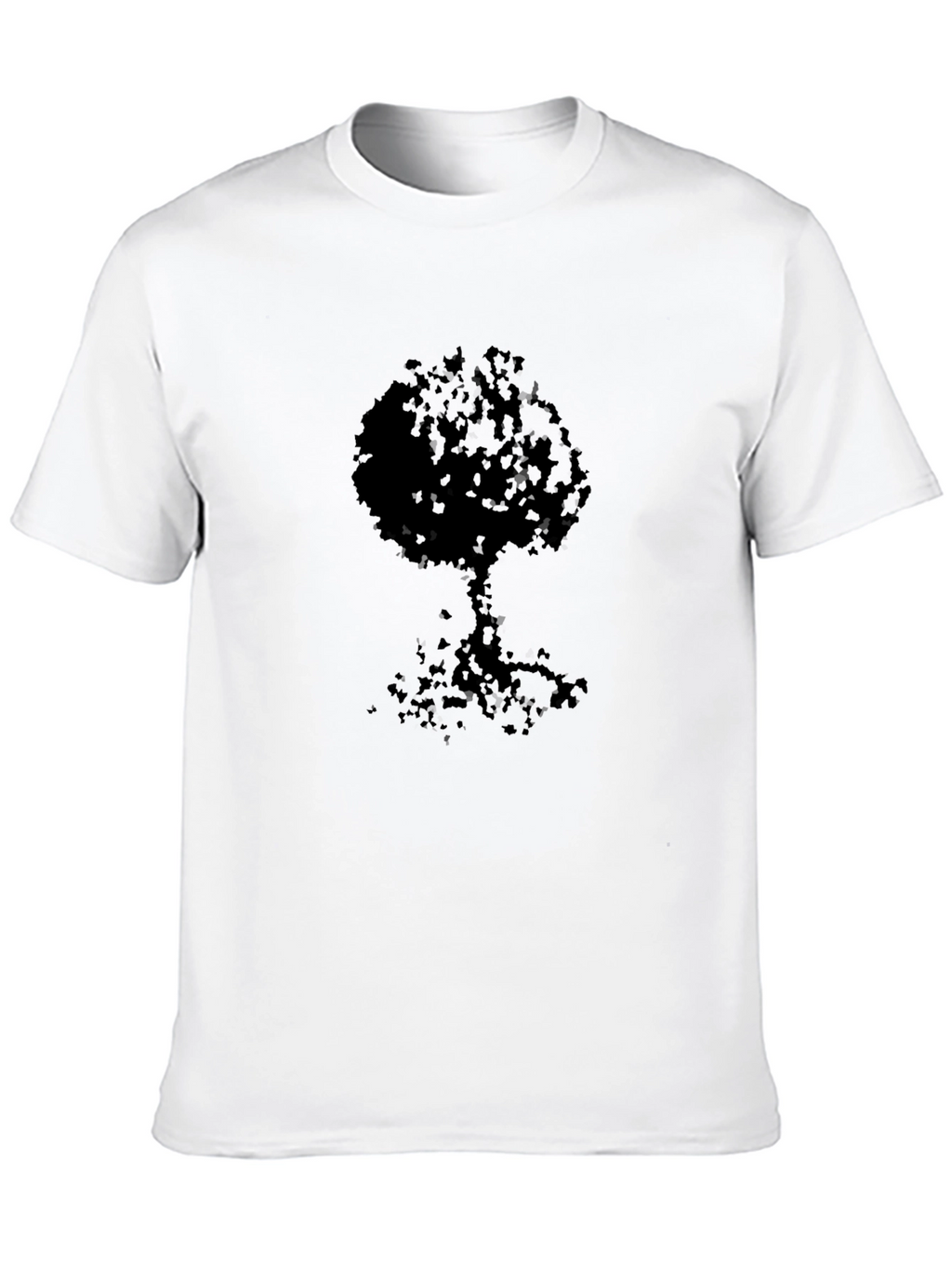 Modern Tree Silhouette Black T-Shirt