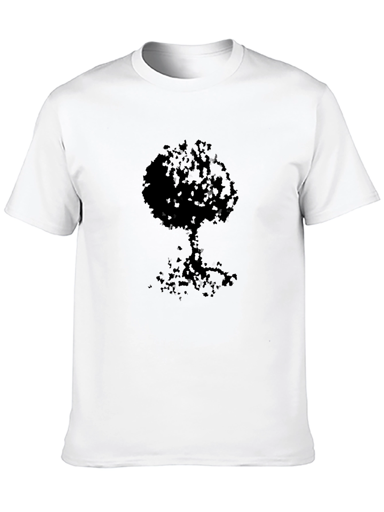Modern Tree Silhouette Black T-Shirt