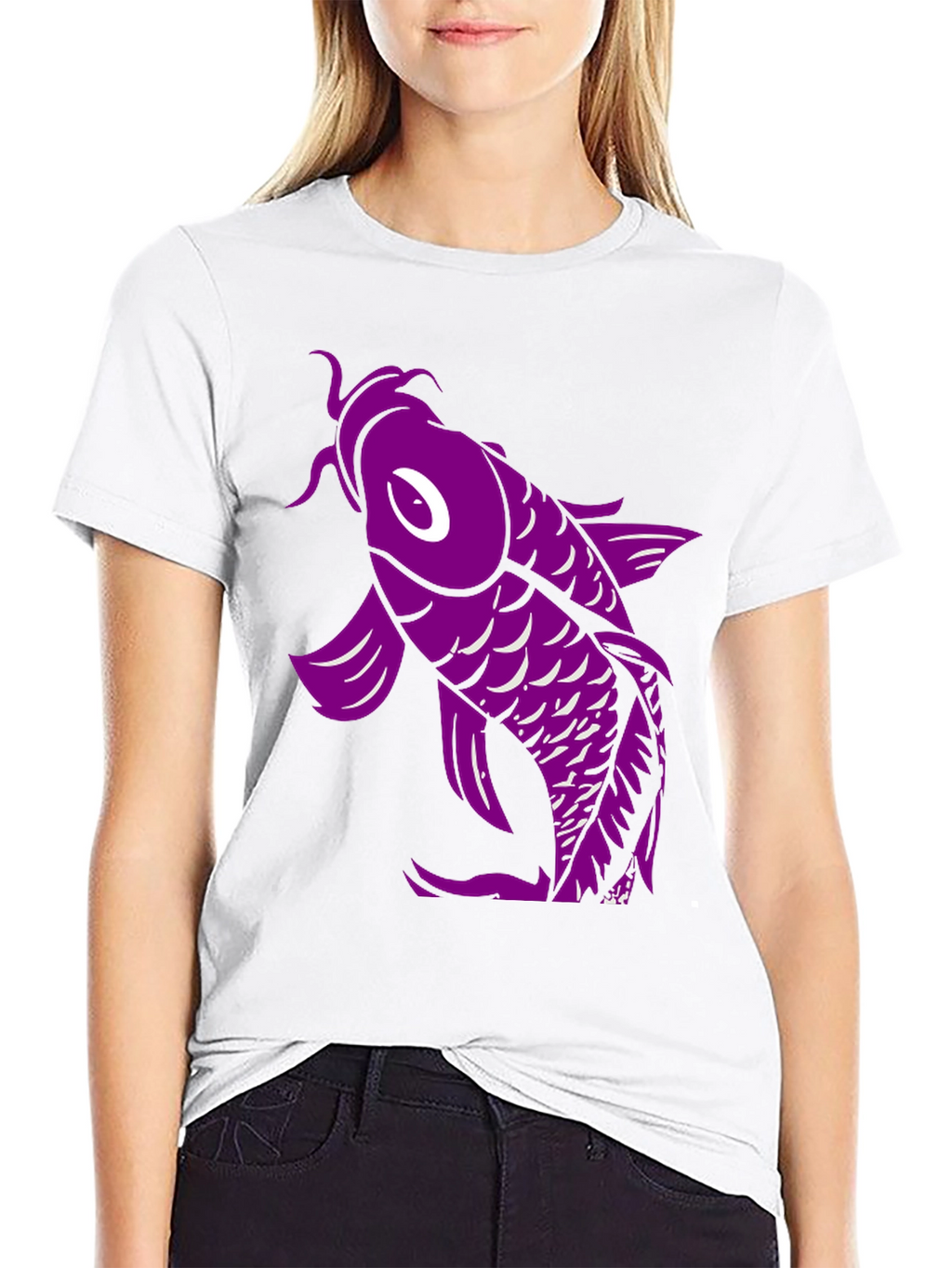 Koi Fish Graphic T-Shirt - Black
