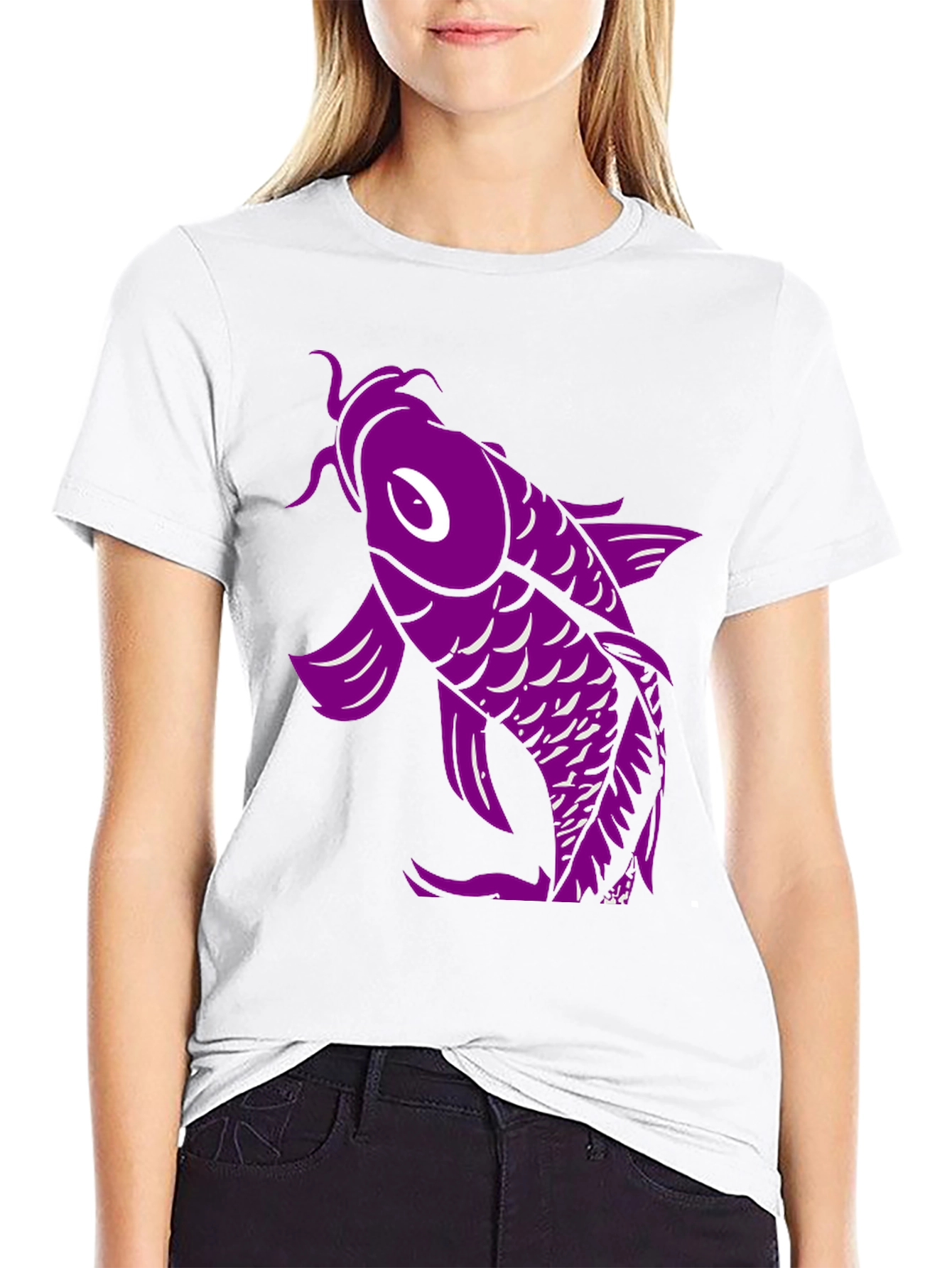 Koi Fish Graphic T-Shirt - Black