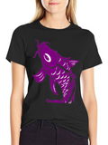 Koi Fish Graphic T-Shirt - Black