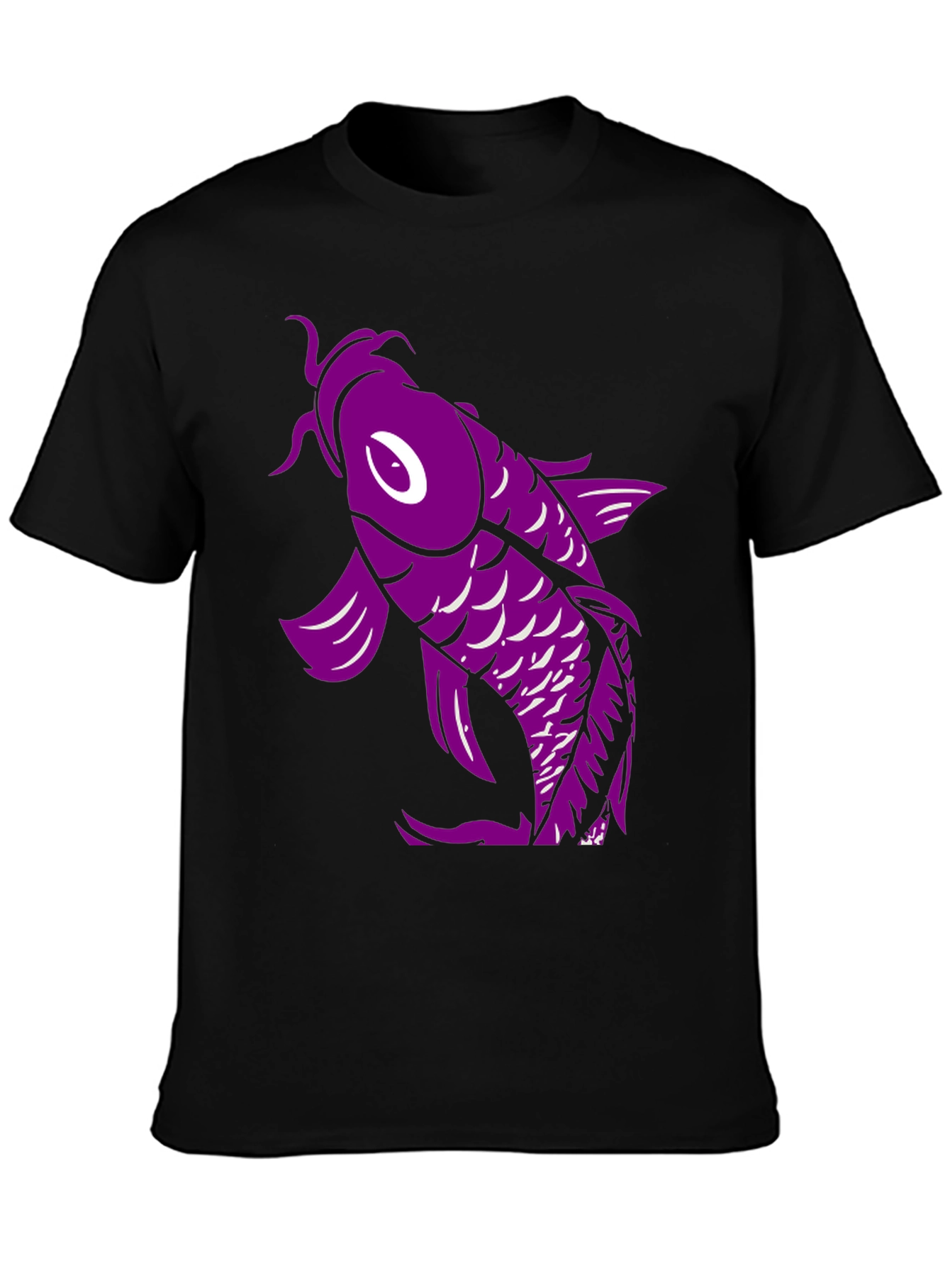 Koi Fish Graphic T-Shirt - Black