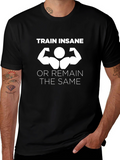 Train Insane Black Graphic Tee for Fitness Lovers