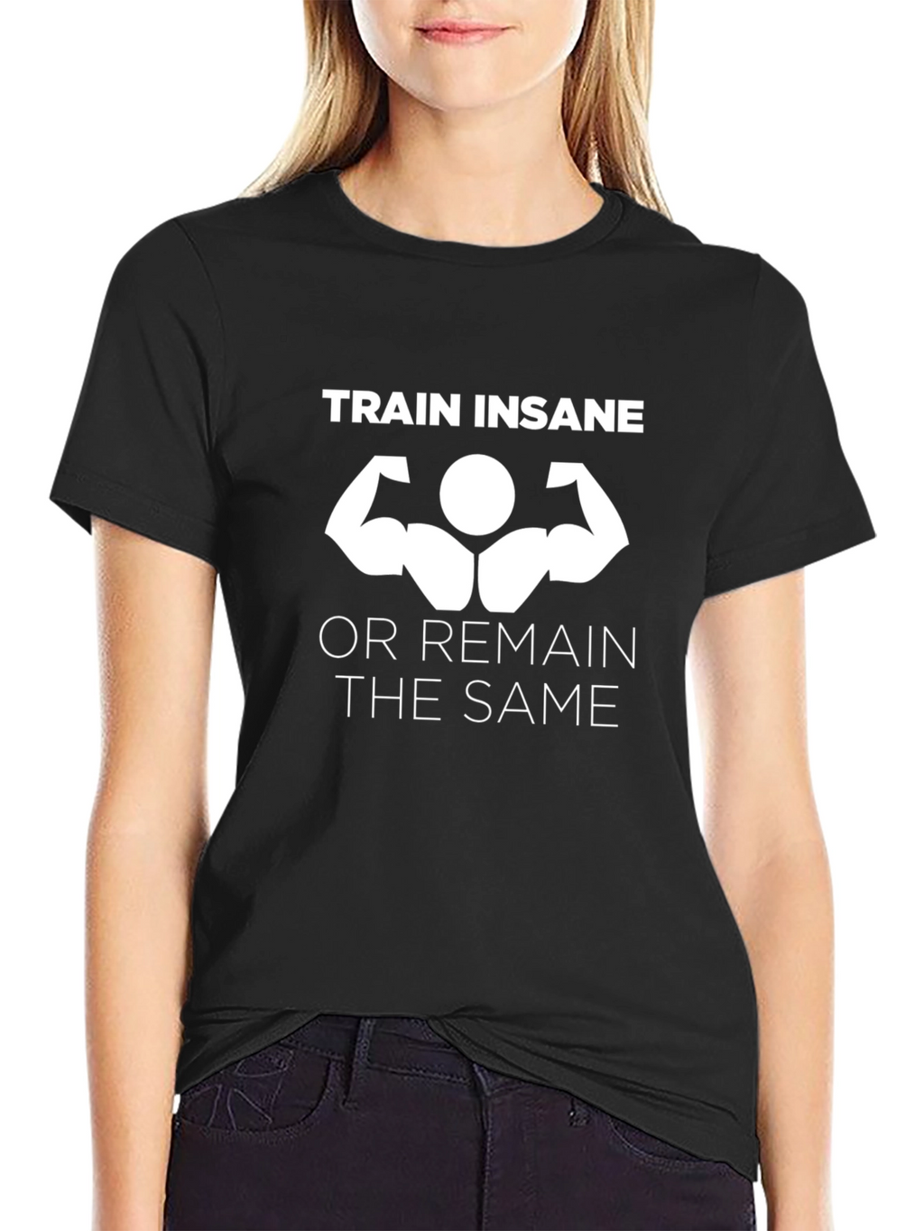 Train Insane Black Graphic Tee for Fitness Lovers