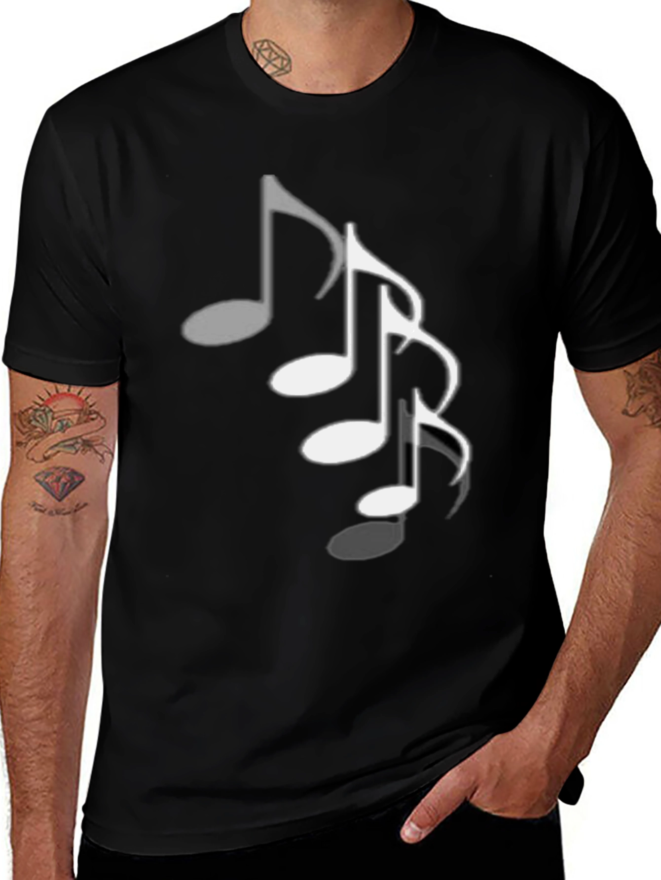 Musical Note Graphic Print Tee
