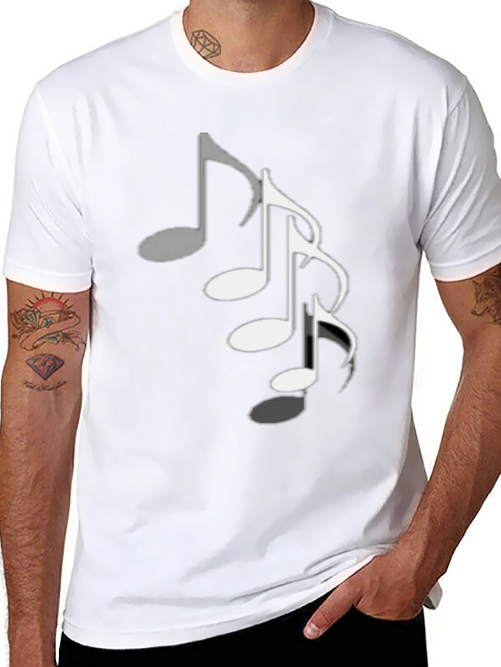 Musical Note Graphic Print Tee