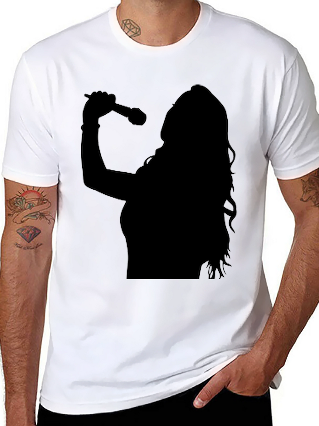 Silhouette Singer Graphic Tee - Black