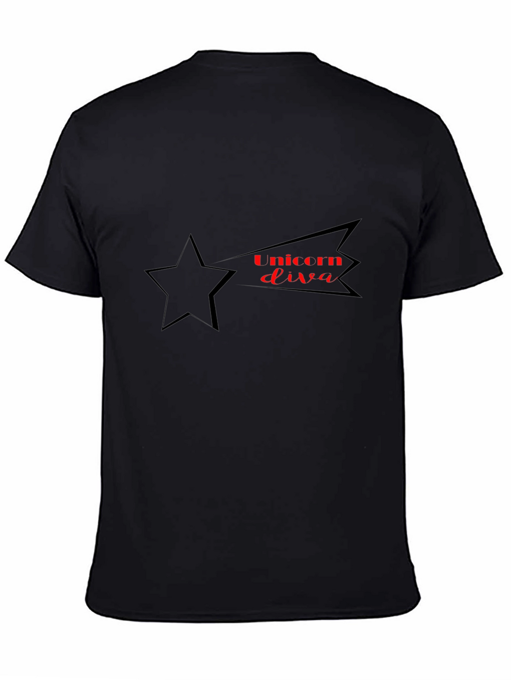 Unicorn Diva Star Tee - Black
