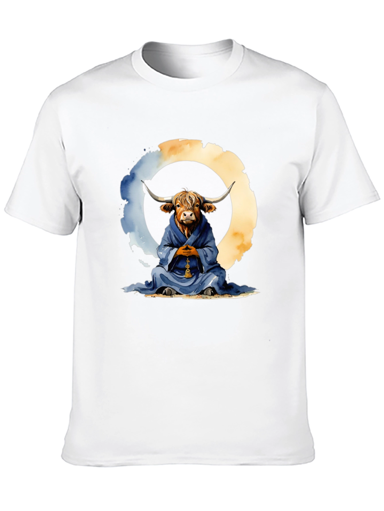 Meditating Highland Cow T-Shirt - Zen Bull Tee