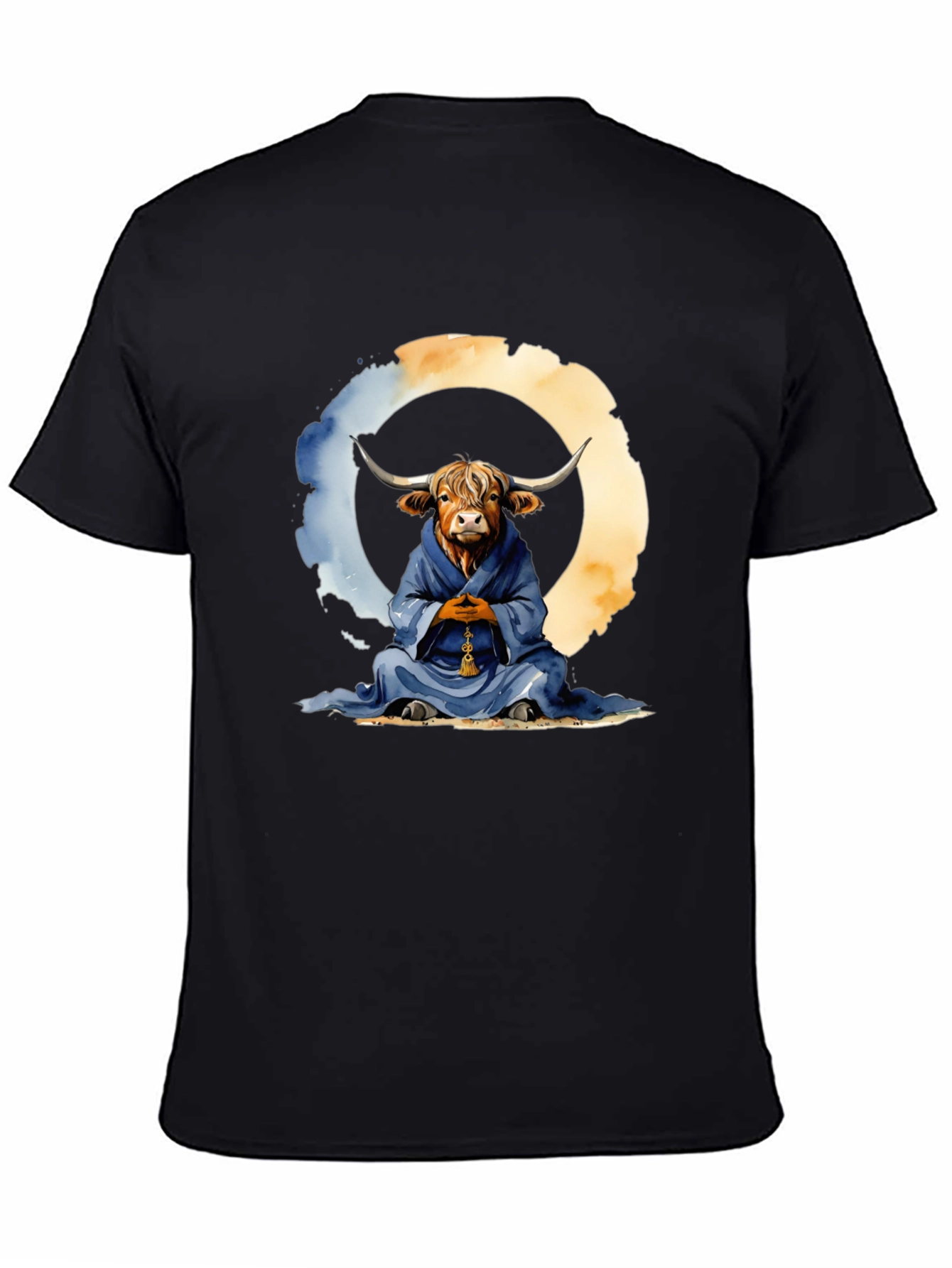 Meditating Highland Cow T-Shirt - Zen Bull Tee