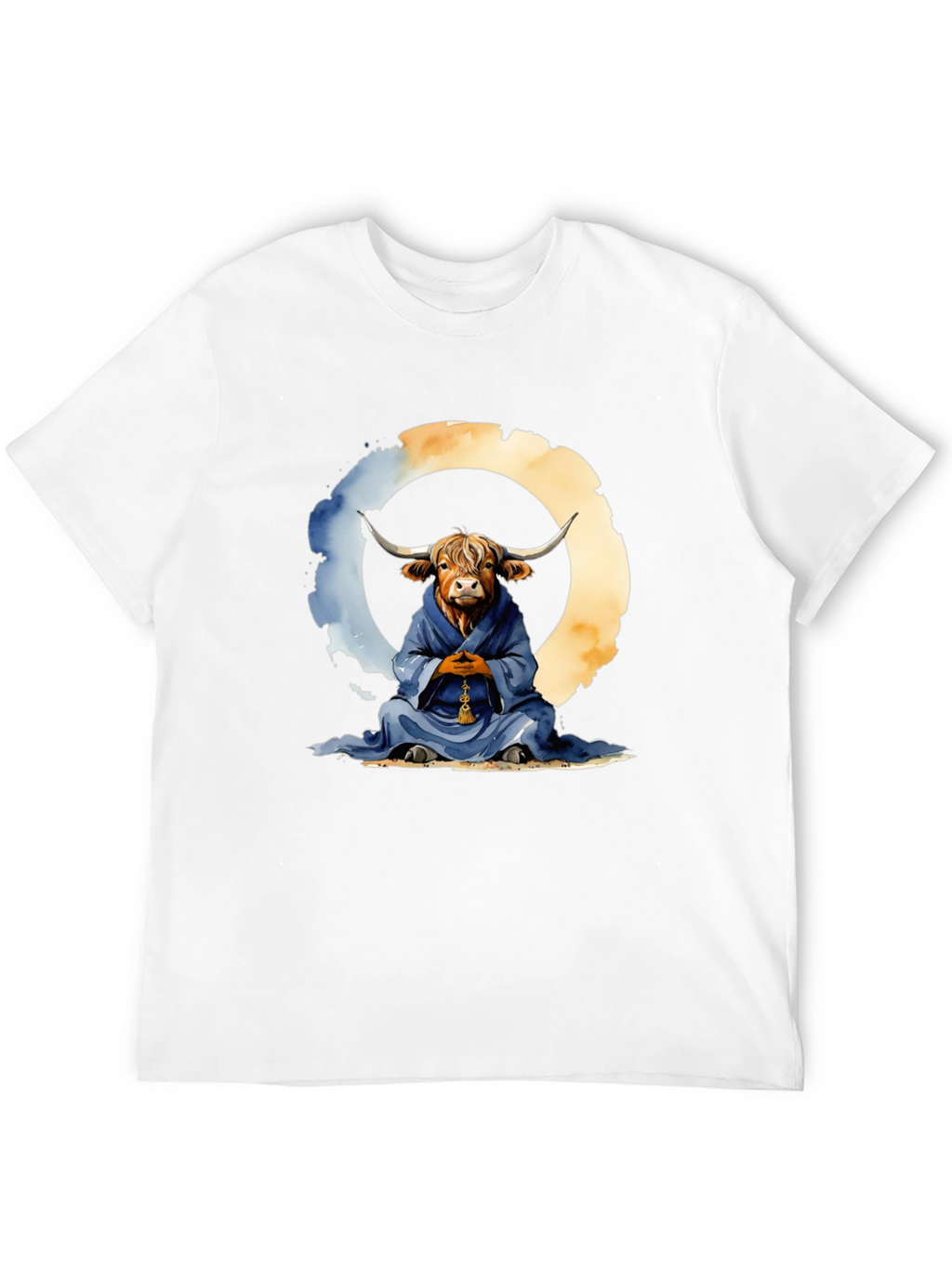 Meditating Highland Cow T-Shirt - Zen Bull Tee