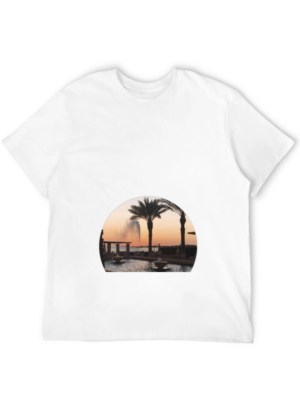 Black Palm Tree Fountain Graphic Tee