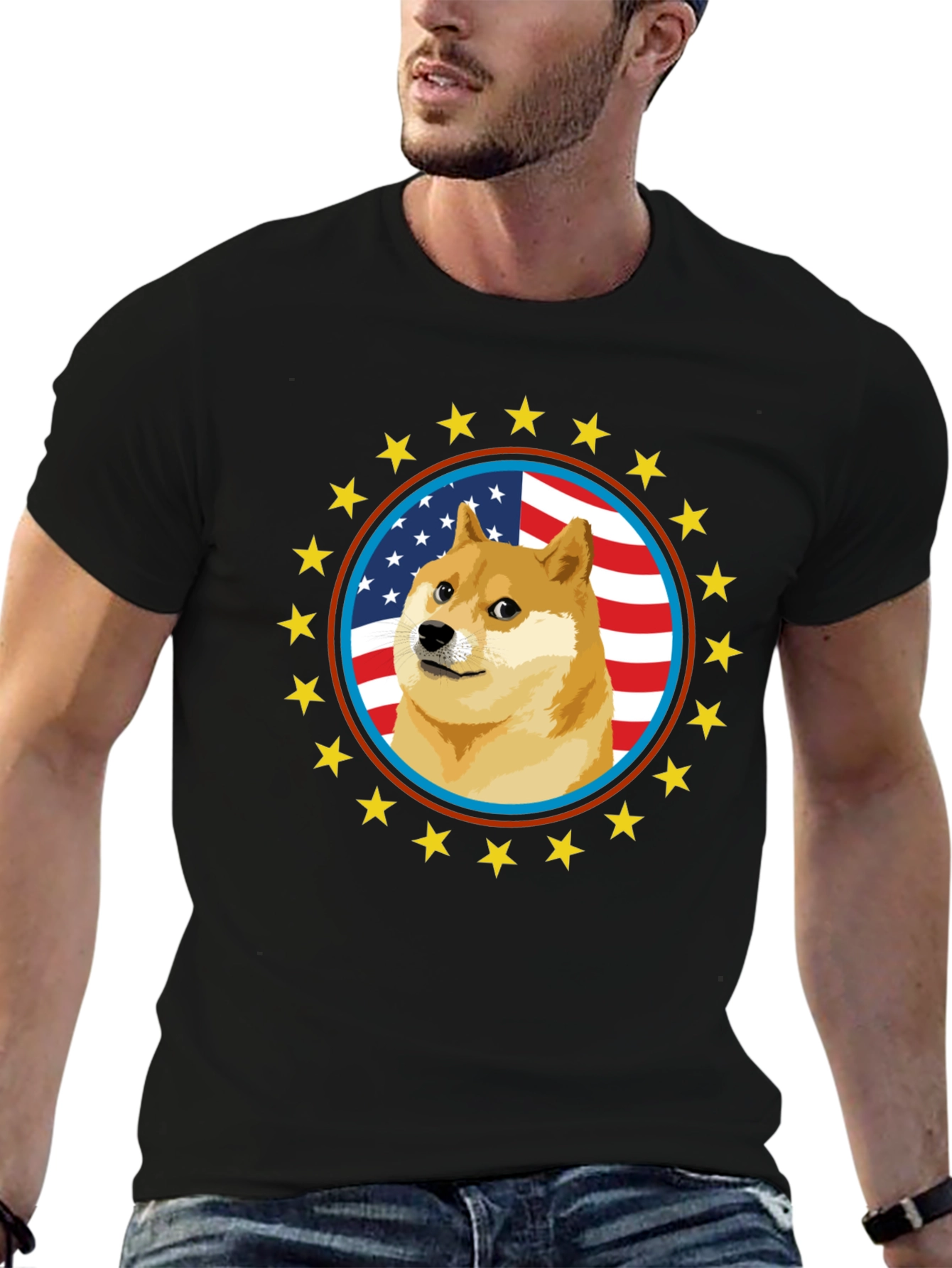 Doge Meme American Flag T-Shirt