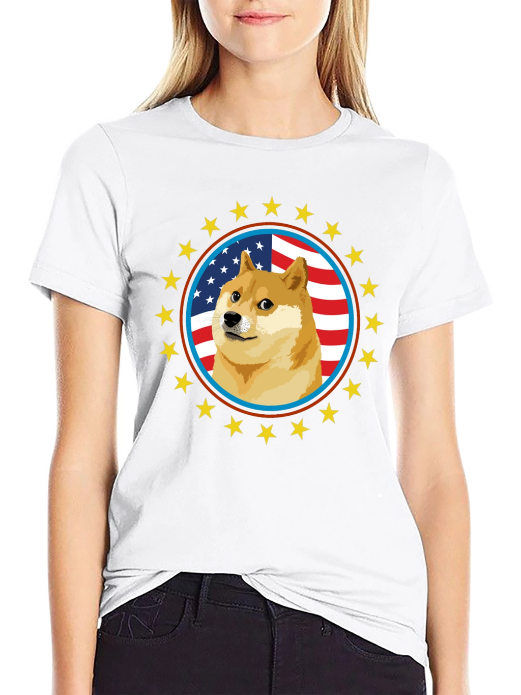 Doge Meme American Flag T-Shirt