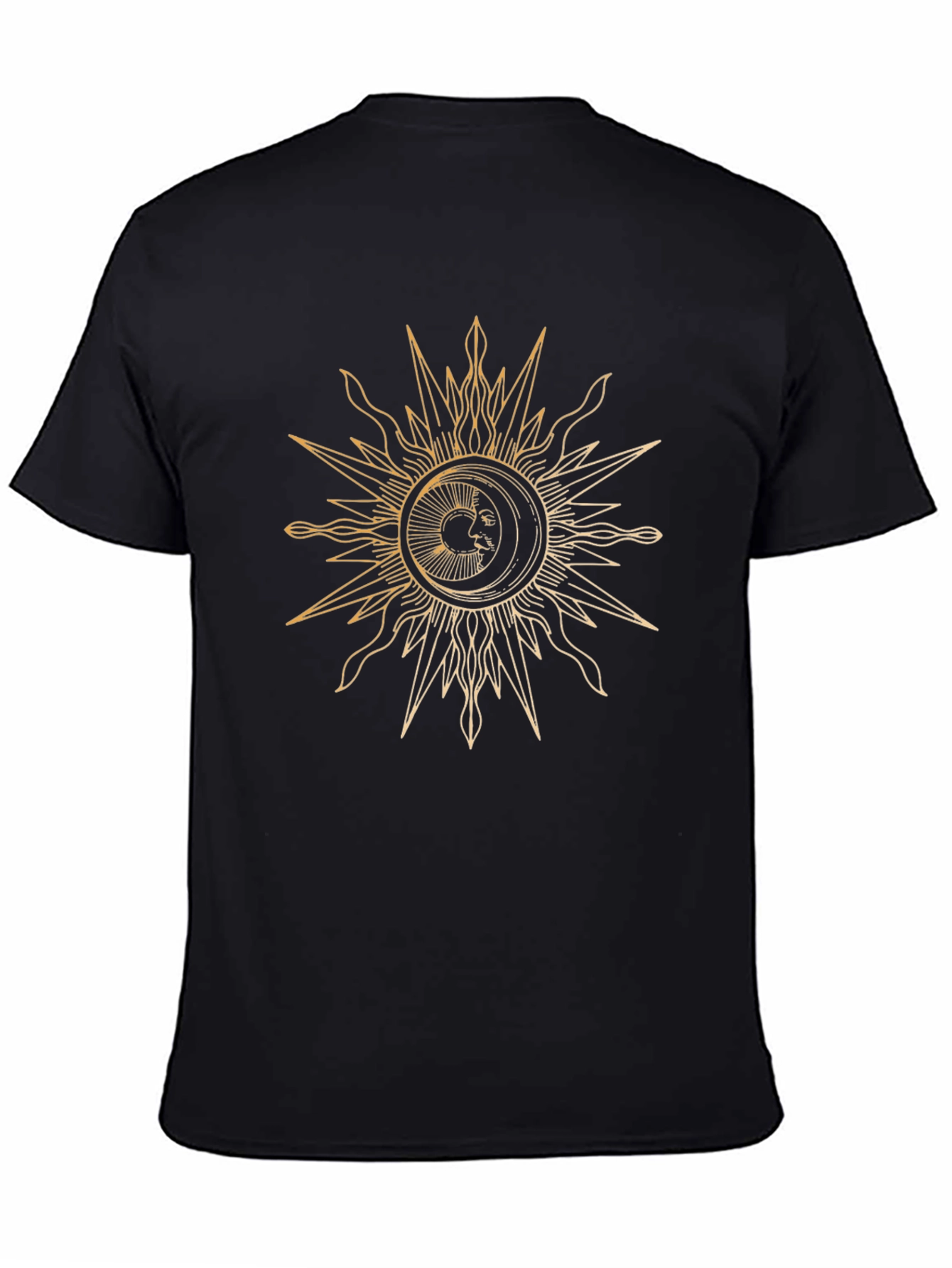 Sun and Moon Graphic Black T-Shirt