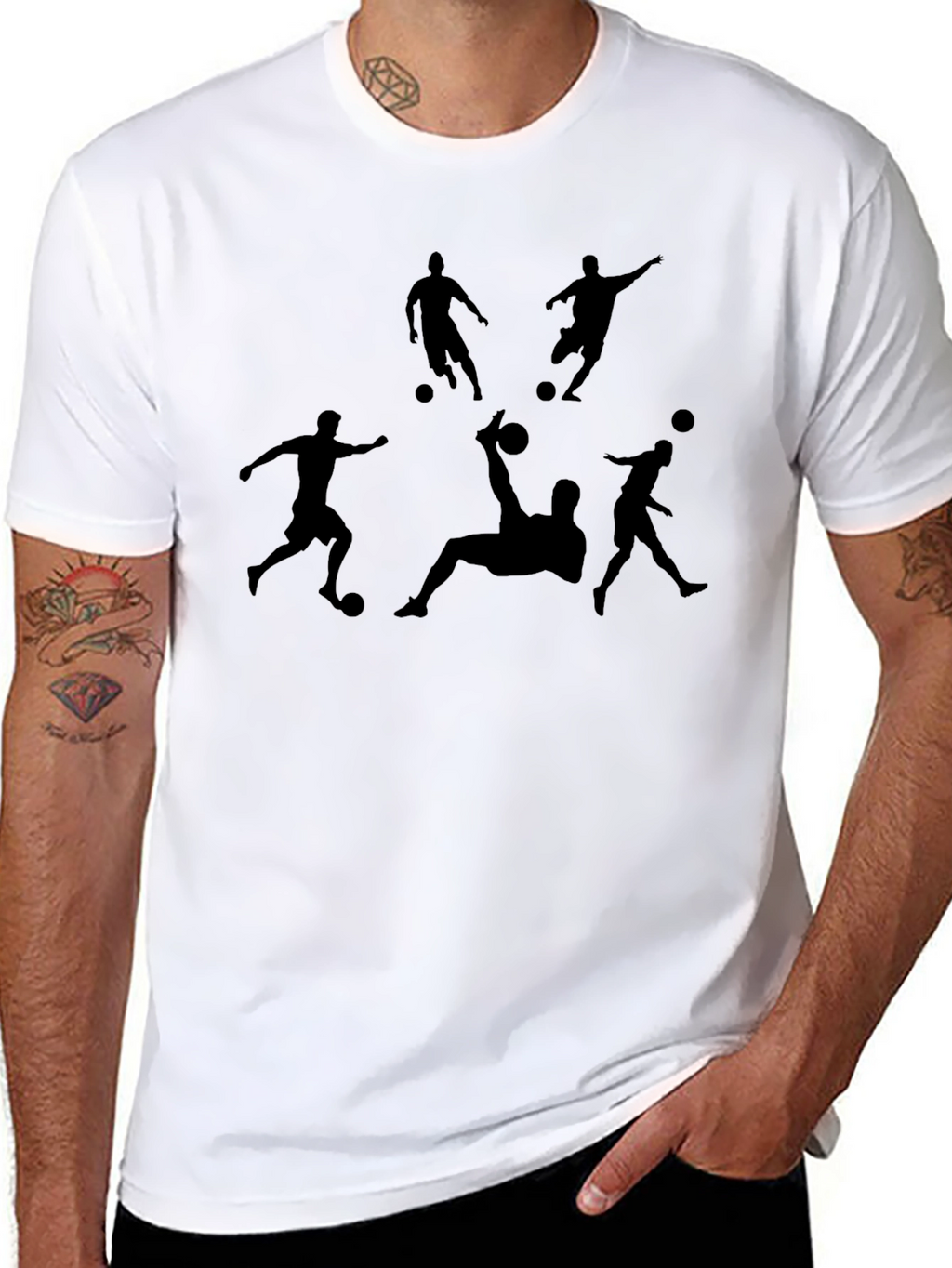 Soccer Silhouette Black T-Shirt