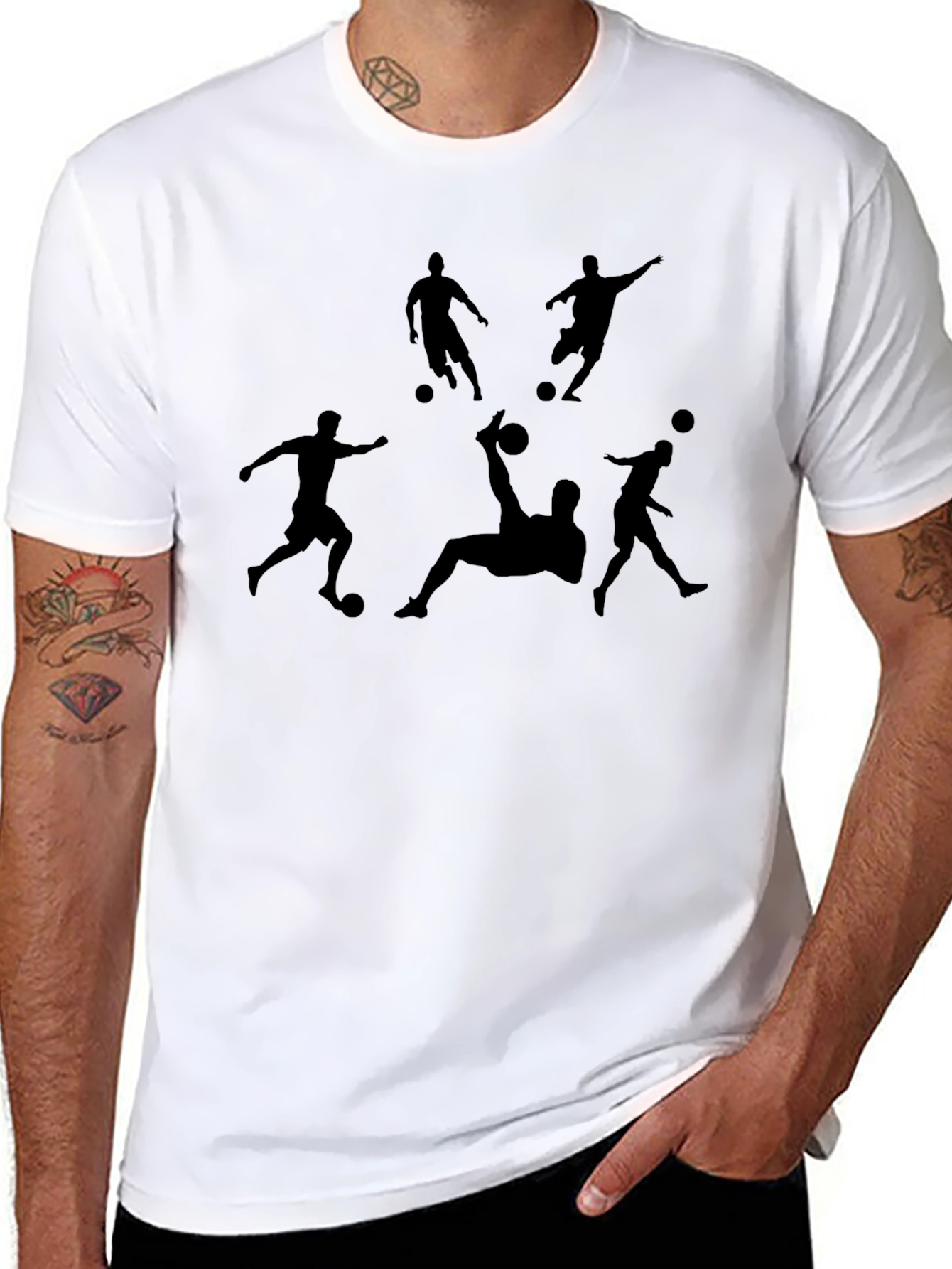 Soccer Silhouette Black T-Shirt