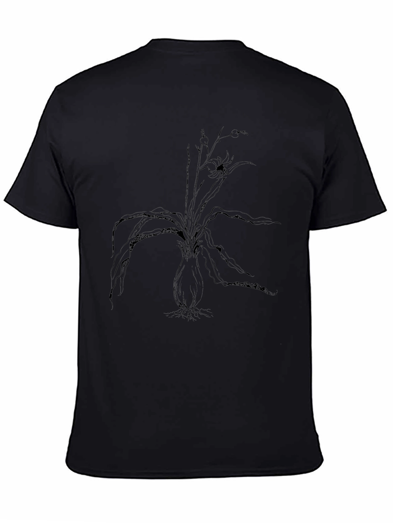 Botanical Print Black T-Shirt