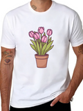 Tulip Potted Plant Graphic Tee